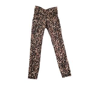 Lululemon Pocket Leggings size 4 Black and Brown Dot Pattern